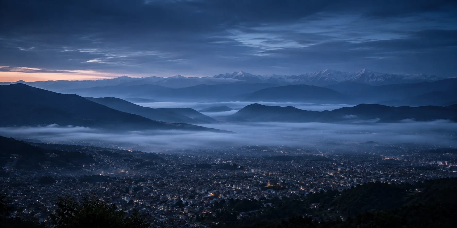 Kathmandu valley at dawn