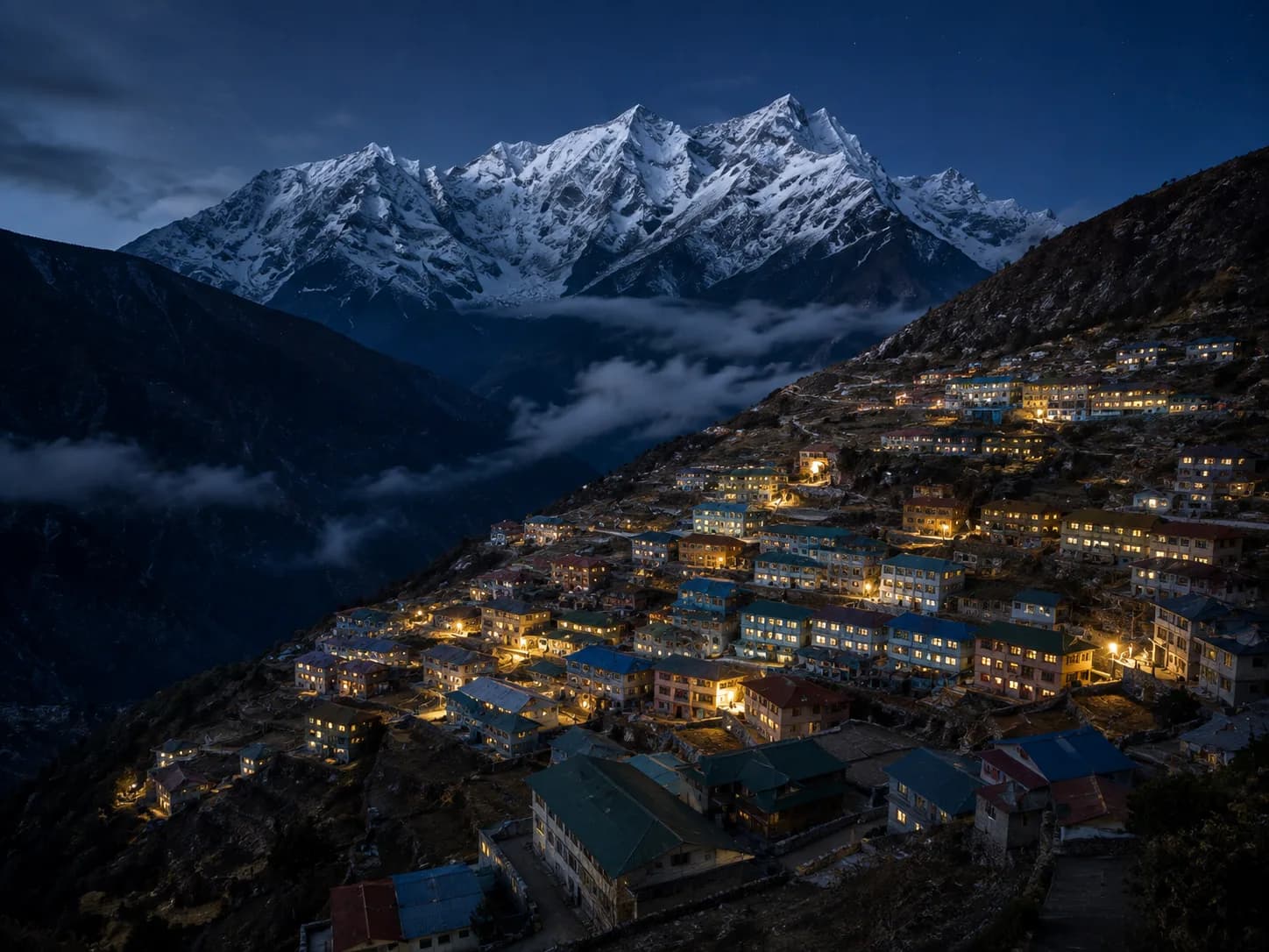 Namche Bazaar in the Himalayas of Nepal
